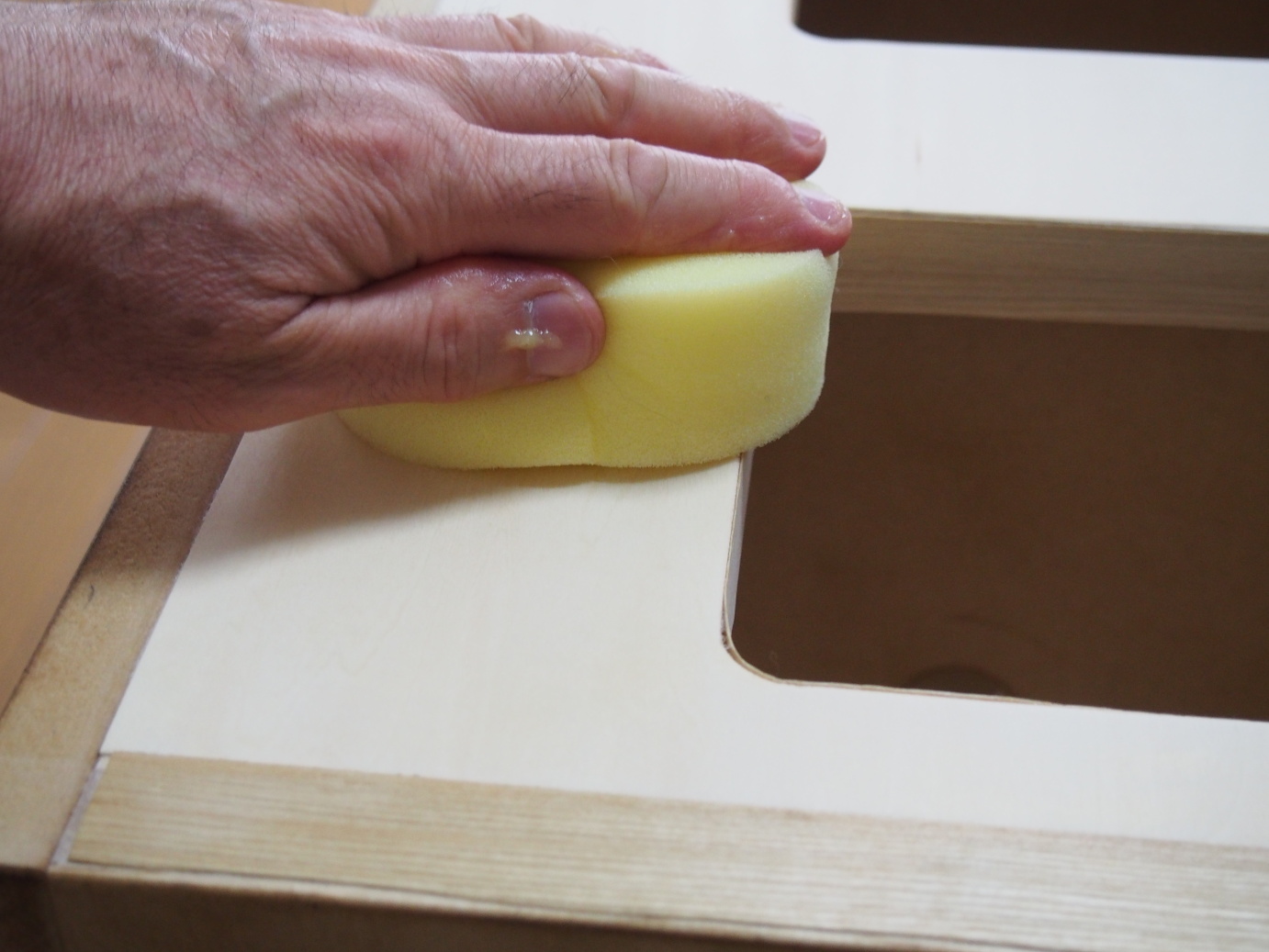 7. Applying wood wax