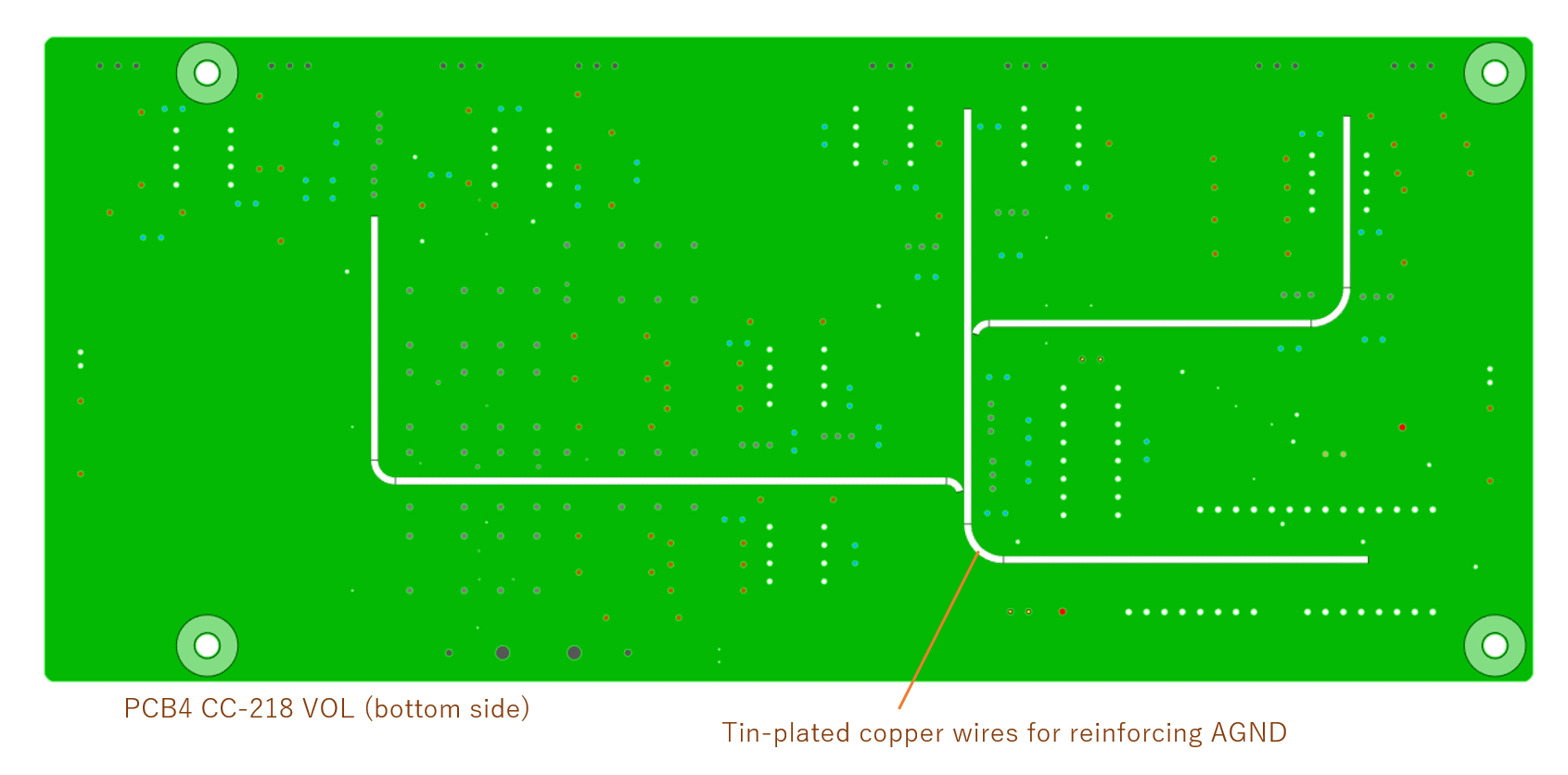 PCB4: CC-218 VOL -- Routing and reinforcing AGND tracks