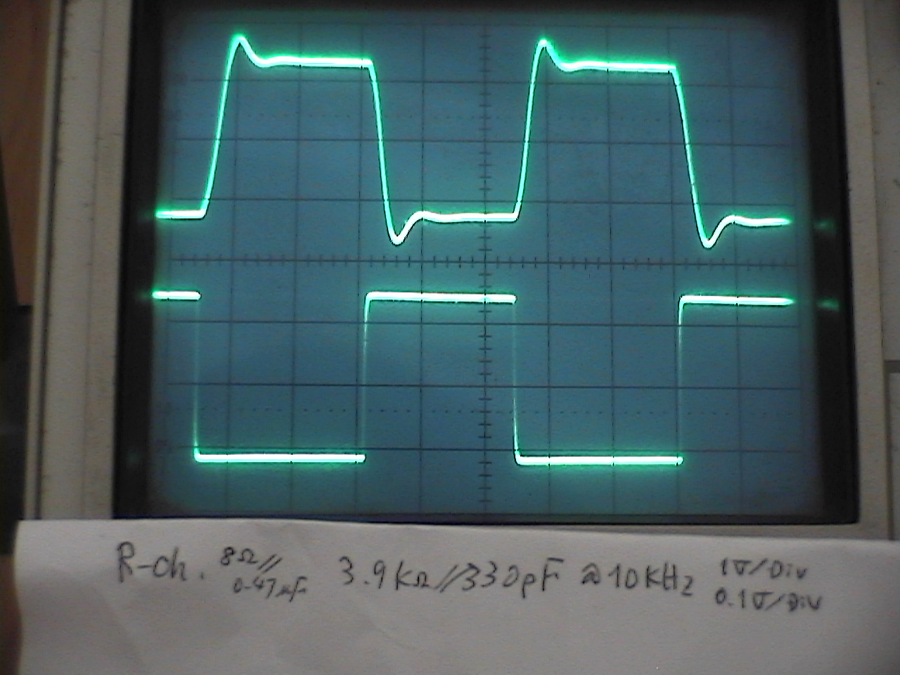 10kHz square wave response into load of 8ohm//0.47uF